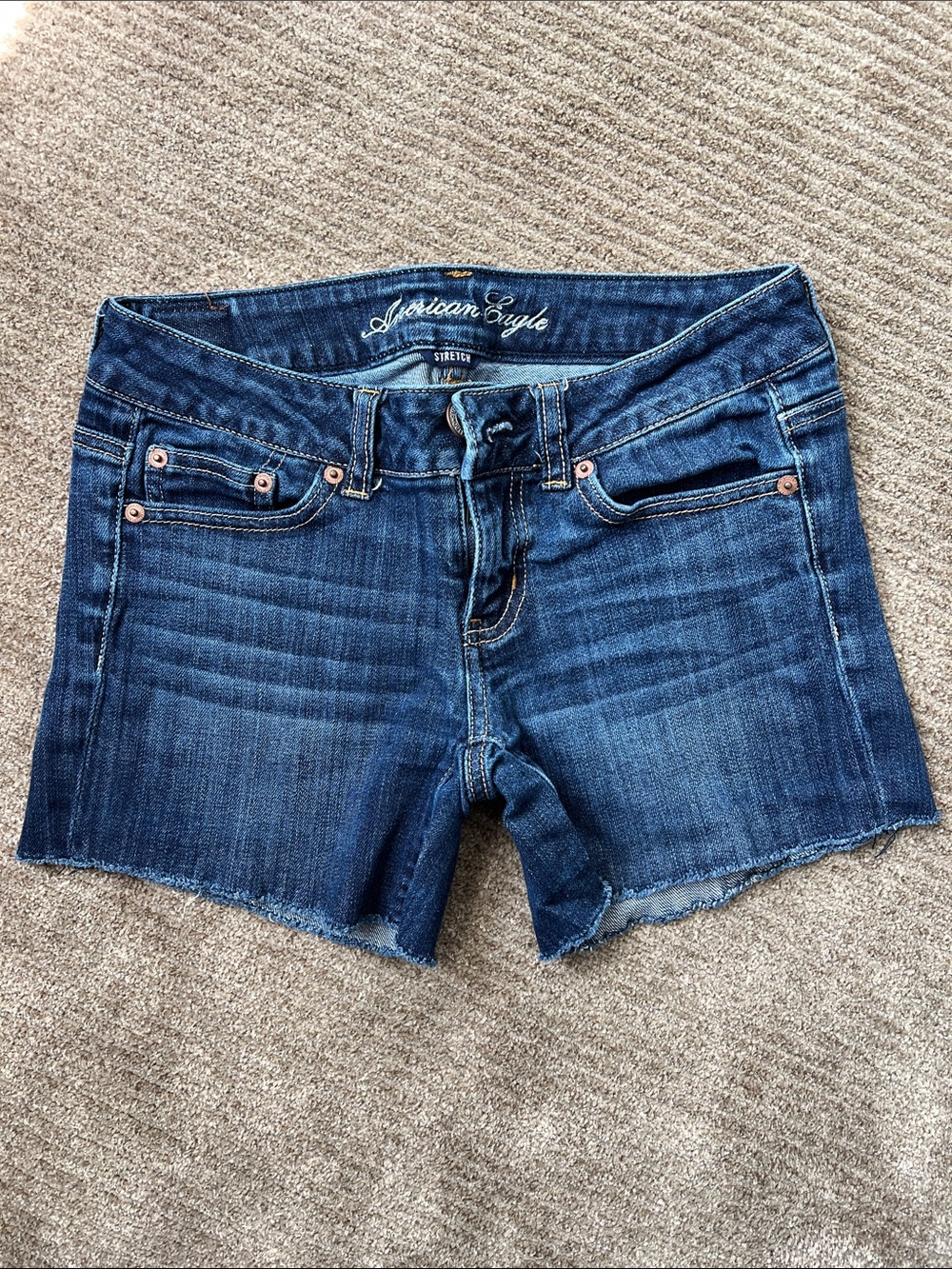 American Eagle Blue Stretch Denim Shorts